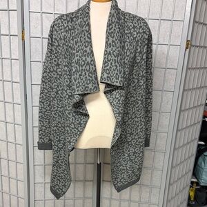 Source Unknown Charcoal Leopard Cardigan